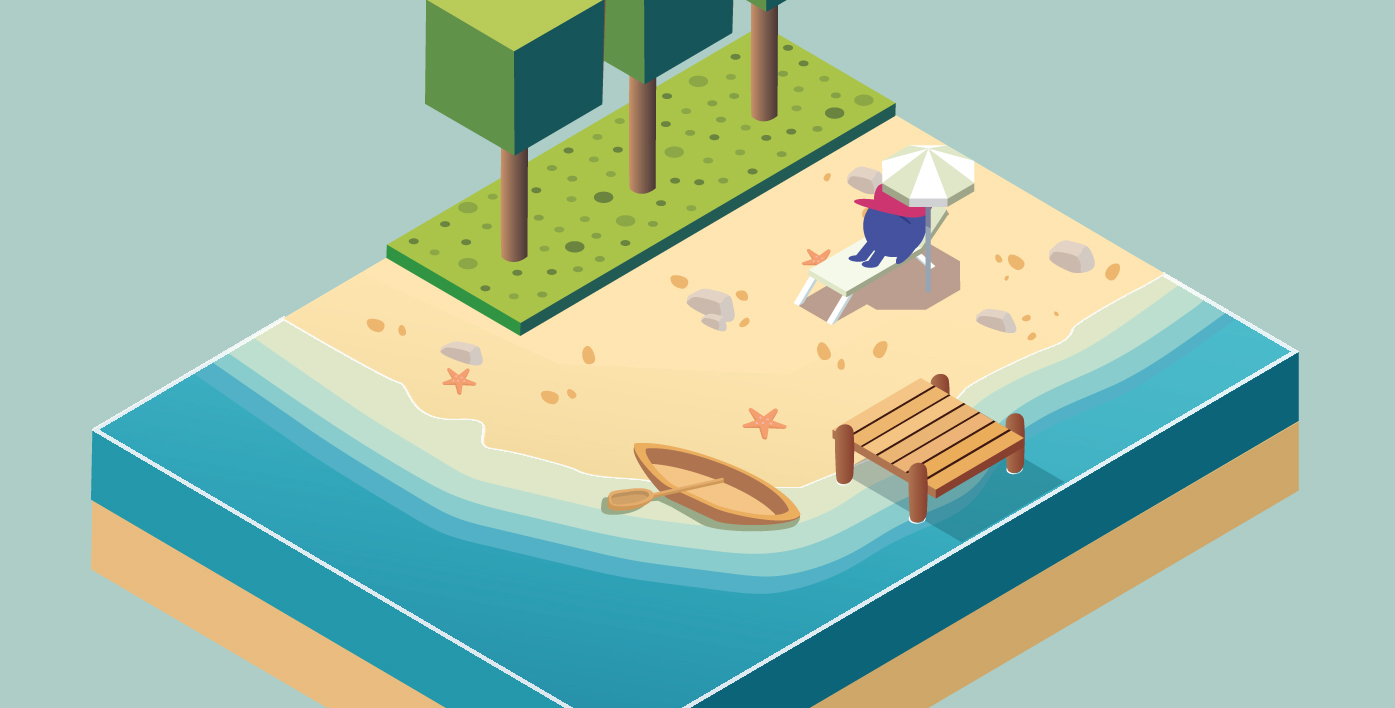 Petit hellien sur un transat à la plage